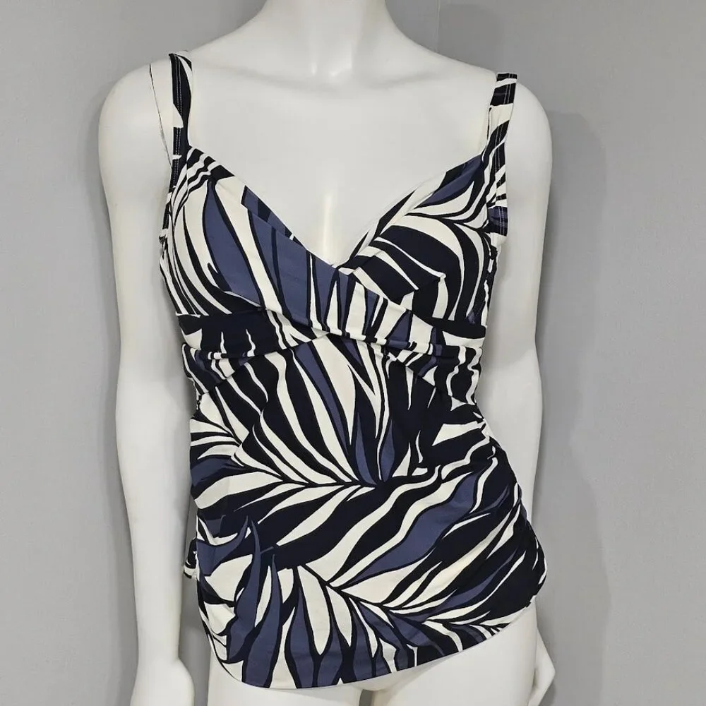Anne Cole Draped-Front Tankini Top 38C/40B - Picture 2 of 9